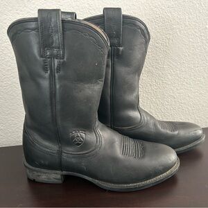 Ariat Boots Womens Size 5.5 Black Heritage Roper Western Cowgirl Leather 14501